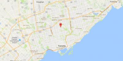 Mapa Wanless Park okrugu Torontu