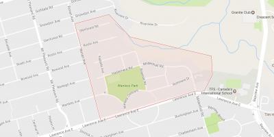 Mapa Wanless Park susjedstvu Torontu