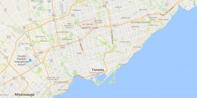 Mapa Willowdale distriktu Torontu