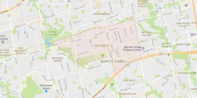 Mapa Willowdale susjedstvu Torontu