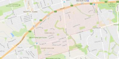 Mapa York Mills susjedstvu Torontu