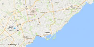 Mapa York Univerziteta Visine distriktu Torontu