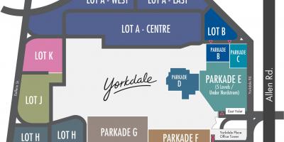 Mapa Yorkdale Šoping Centar parking