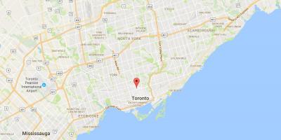 Mapa Yorkville distriktu Torontu