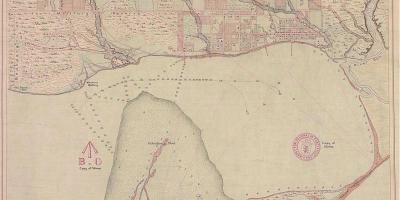 Mapa zemlju York Torontu 1787-1884